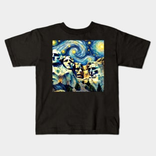 Mount Rushmore Starry Night - Beautiful Iconic Places Kids T-Shirt